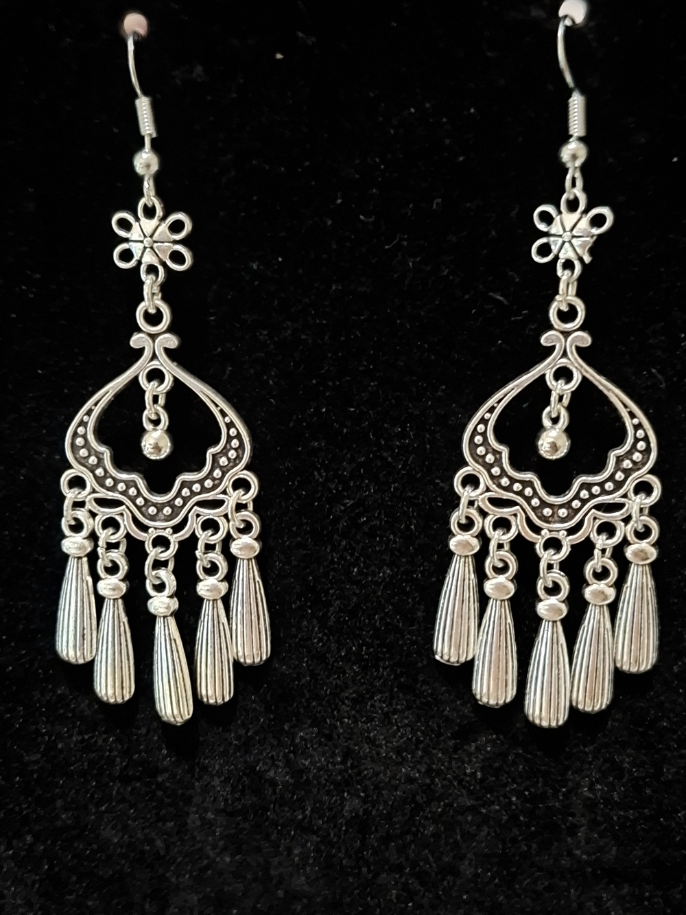 Silver-Tone Boho Chandelier Dangle Earrings - Women Jewelry